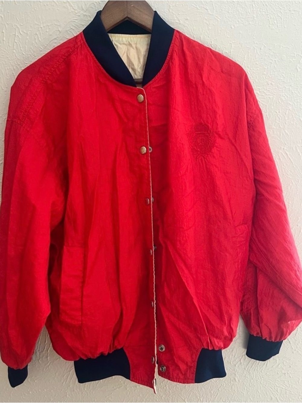 Reversible Red & Navy Bomber Jacket – Size Medium